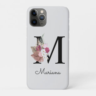 Case-Mate iPhone Case Floral M rose Boho initial monogramme