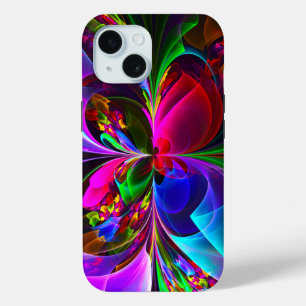Coque Case-Mate iPhone Floral moderne Art Abstrait Rouge Bleu Motif #12