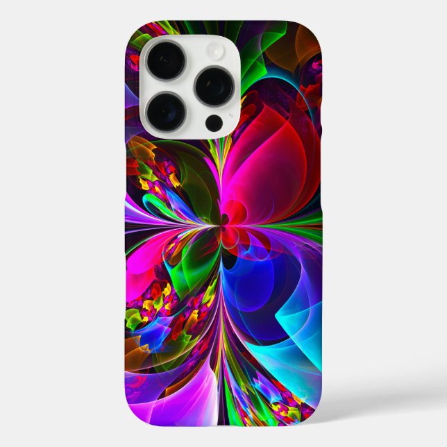 Coques Case-Mate iPhone Floral moderne Art Abstrait Rouge Bleu Motif #12 (Verso)