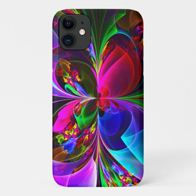 Coques Case-Mate iPhone Floral moderne Art Abstrait Rouge Bleu Motif #12 (Dos)