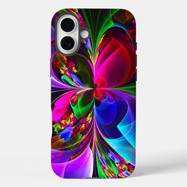 Coques Case-Mate iPhone Floral moderne Art Abstrait Rouge Bleu Motif #12 (Verso)