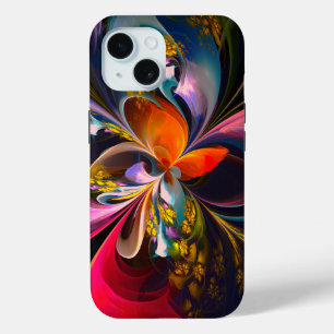 Coque Case-Mate iPhone Floral moderne Art Abstrait Rouge Bleu Motif #13