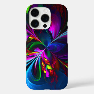 Coque iPhone 16 Pro Floral moderne Art Abstrait Rouge Bleu Motif #15