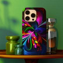 Floral moderne Art Abstrait Rouge Bleu Motif #15