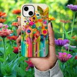 Coque Case-Mate iPhone Floral moderne coloré clair<br><div class="desc">Boîtier de téléphone floral coloré |Ce design floral moderne et audacieux attire pour le moins l'attention. Les couleurs vives et joyeuses attirent l'oeil et donnent envie de sourire ! Il peut être personnalisé avec un nom dans le coin inférieur droit. Si vous ne voulez pas de nom, supprimez simplement le...</div>