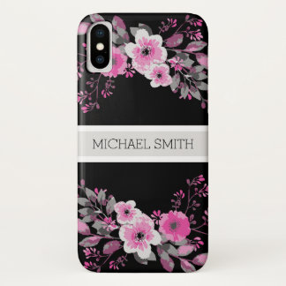 Case-Mate iPhone Case Floral Moderne Noir Nom élégant