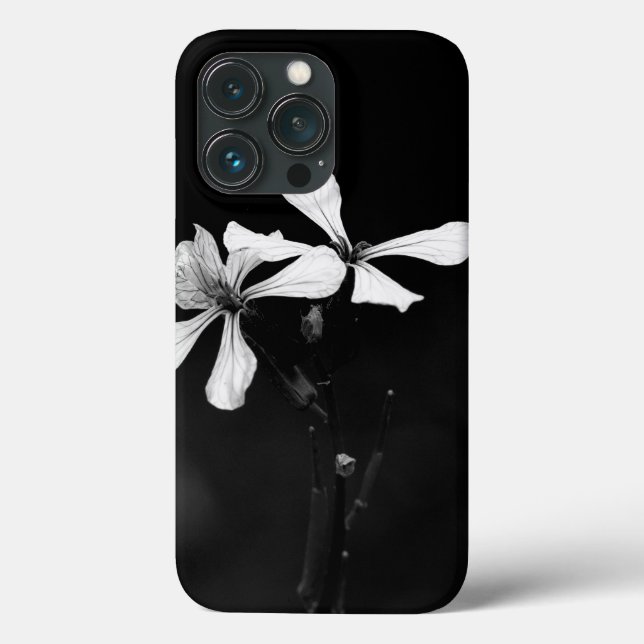 Coques Case-Mate iPhone floral noir et blanc minimal (Verso)