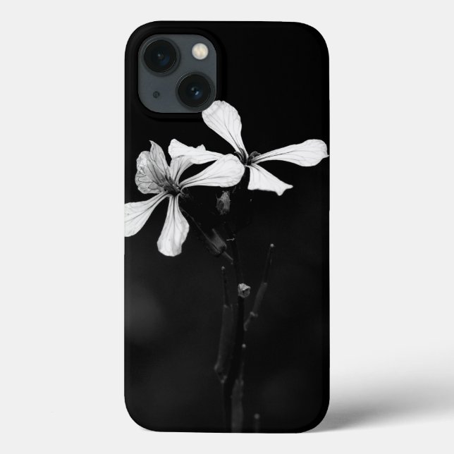 Coques Case-Mate iPhone floral noir et blanc minimal (Verso)