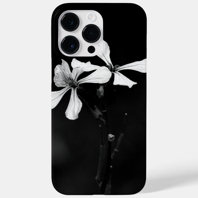 Coques Case-Mate iPhone floral noir et blanc minimal (Verso)