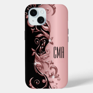 Coque Case-Mate iPhone Floral or rose - Monogramme