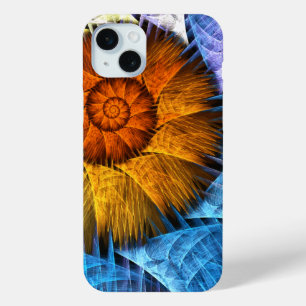 Coque Case-Mate iPhone Floral Orange Bleu Jaune Art Abstrait