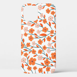 Case-Mate iPhone Case Floral Orange Pastel Blanc sans couture