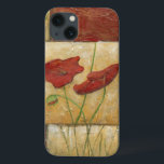 Etui iPhone Case-Mate Floral Painting with Visible Brush Strokes<br><div class="desc">The brush strokes are visible in this floral painting by Chariklia Zarris. Two red flowers sit in the middle of the piece with grass on the bottom and a few leaves floating at the top. A whimsical scene that would make a great gift!</div>