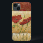 Etui iPhone Case-Mate Floral Painting with Visible Brush Strokes<br><div class="desc">The brush strokes are visible in this floral painting by Chariklia Zarris. Two red flowers sit in the middle of the piece with grass on the bottom and a few leaves floating at the top. A whimsical scene that would make a great gift!</div>