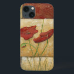 Etui iPhone Case-Mate Floral Painting with Visible Brush Strokes<br><div class="desc">The brush strokes are visible in this floral painting by Chariklia Zarris. Two red flowers sit in the middle of the piece with grass on the bottom and a few leaves floating at the top. A whimsical scene that would make a great gift!</div>