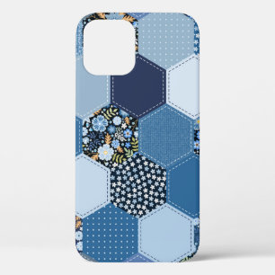 Case-Mate iPhone Case Floral, patchwork de denim : motif bleu.