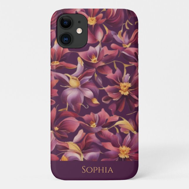 Coques Case-Mate iPhone Floral pourpre- (Dos)