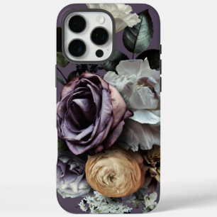Coque iPhone 16 Pro Max Floral pourpre foncé