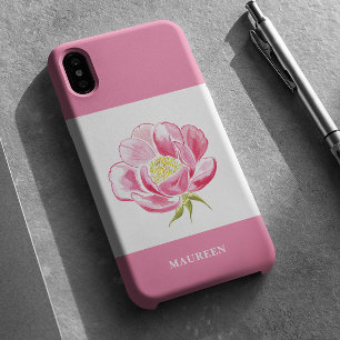 Coque Pour iPhone 16 Floral rose