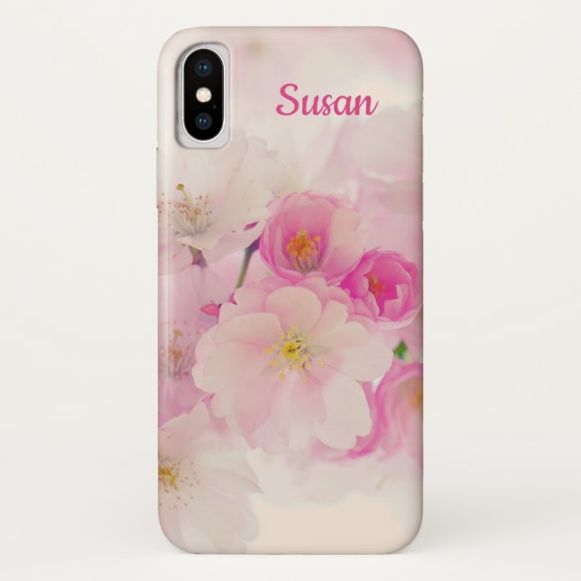 Coques Case-Mate iPhone Floral Rose Et Blanc (Dos)