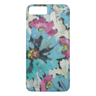 Coque iPhone 8 Plus/7 Plus Floral rose et bleu graphique