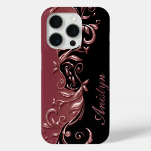 Coque Case-Mate iPhone Floral Rose Gold & Black - Personnalisé