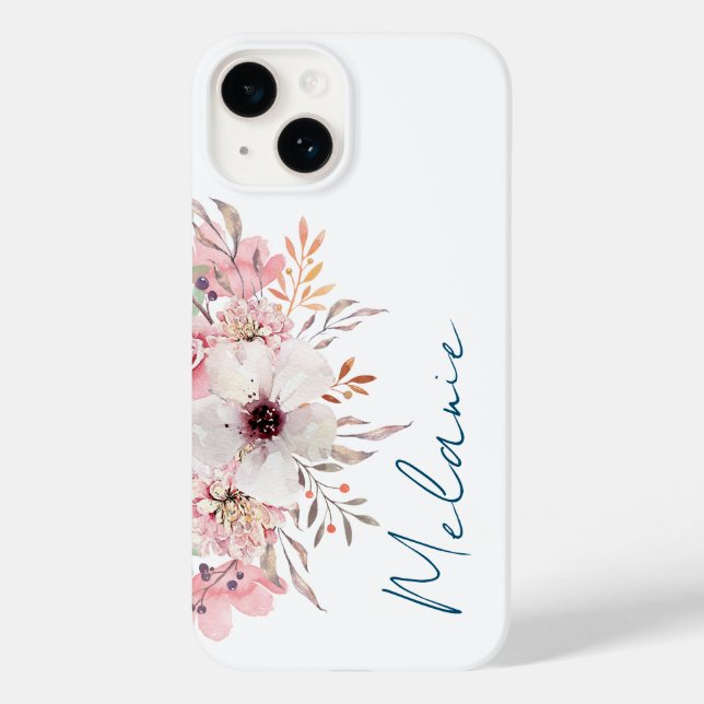 Coques Case-Mate iPhone Floral rose moderne (Verso)