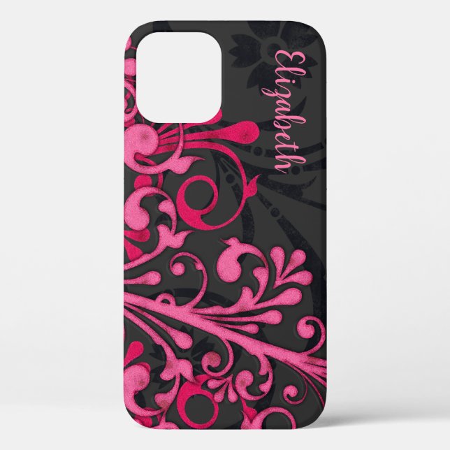 Coques Case-Mate iPhone Floral rose personnalisé (Verso)
