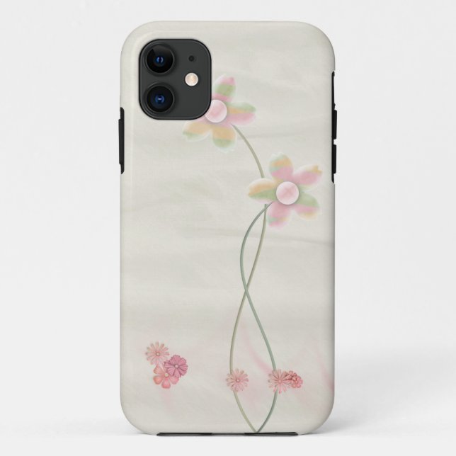 Coques Case-Mate iPhone floral rose sur soie (Dos)