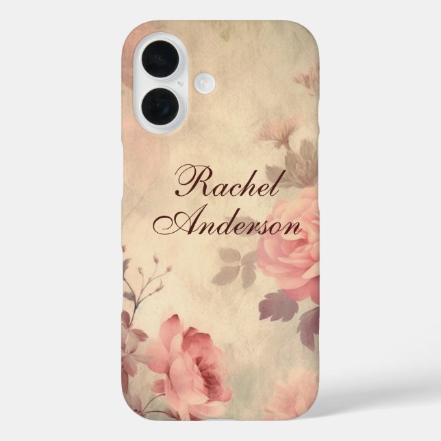 Coques Case-Mate iPhone Floral rose Vintage (Verso)