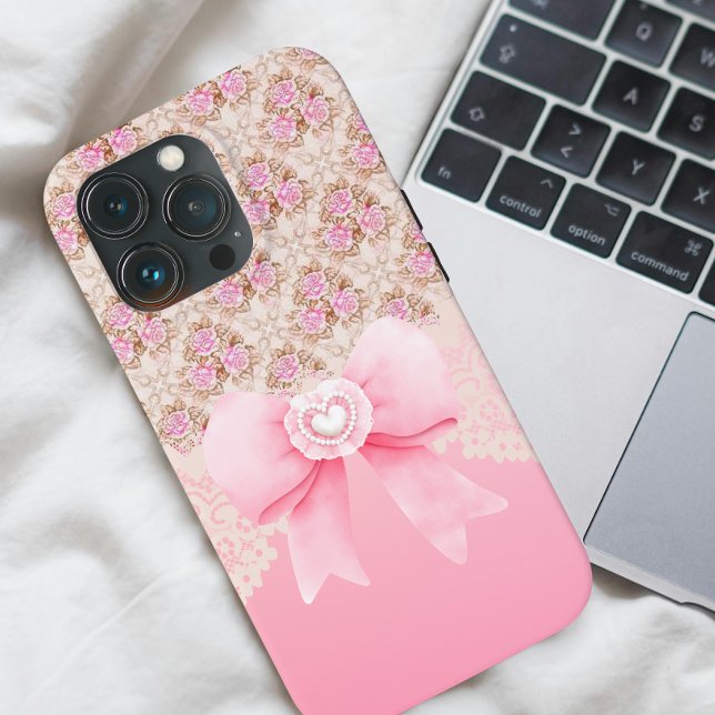 Coques Case-Mate iPhone Floral rose vintage (Créateur téléchargé)