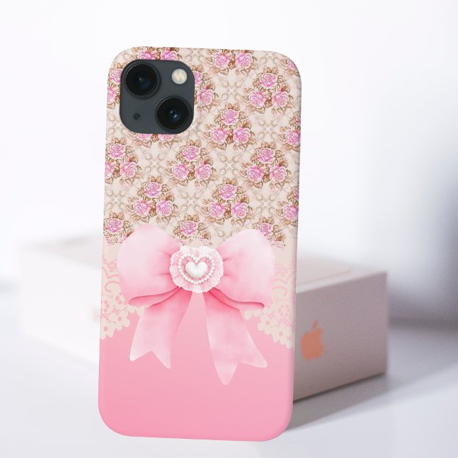 Coques Case-Mate iPhone Floral rose vintage (Créateur téléchargé)