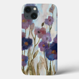 iPhone 13 Coque Floral soustrait dans le pourpre
