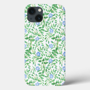 Coque Case-Mate iPhone Floral style champêtre Bleu Blanc Périwinkle Motif