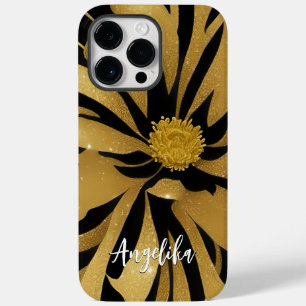 Coque Case-Mate iPhone Floral tendance et chic Noir et Or Nom