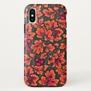 Case-Mate iPhone CASE FLORAL/ VERMILLION, ROSE, VERT & BROWN