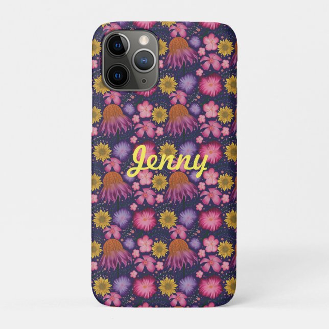 Coques Case-Mate iPhone Floral violet fleur sauvage Personnalisé (Dos)