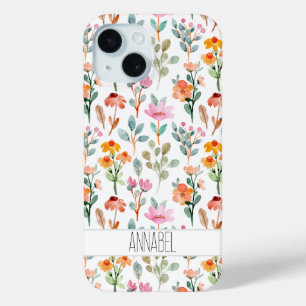 Coque Case-Mate iPhone Floral Watercolor Flowers Motif personnalisé