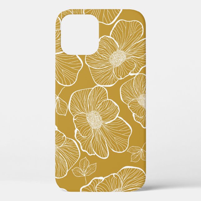 Coques Case-Mate iPhone Florale d'or monochrome : Abstrait sans fil (Verso)