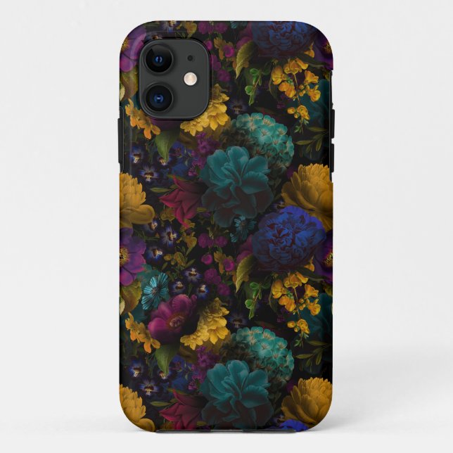 Coques Case-Mate iPhone Florales Moody foncé Fleurs antiques (Dos)