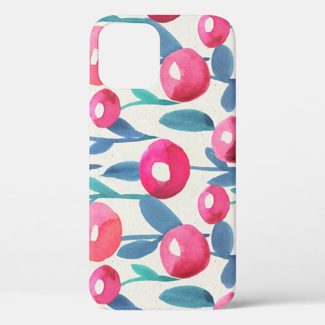 Coques Case-Mate iPhone Floraux illustrés à la main : texture aquarelle. (Verso)