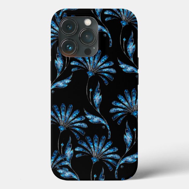 Coques Case-Mate iPhone Flore bleu brillant (Verso)