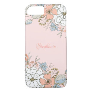 Case-Mate iPhone Case Flore bleu rose pâle Personnalisé
