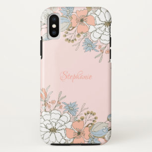 Case-Mate iPhone Case Flore bleu rose pâle Personnalisé