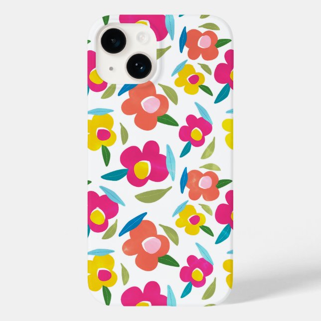 Coques Case-Mate iPhone Flore brillante sur blanc (Verso)