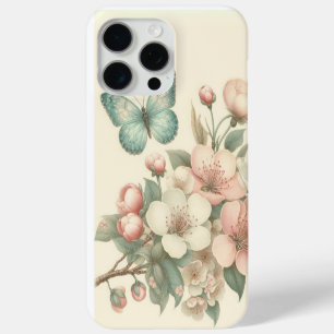 Coque Case-Mate iPhone Flore de style vintage/papillon de printemps