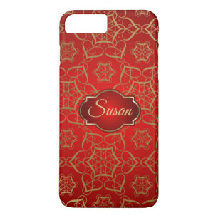 Case-Mate iPhone Case Flore d'or et Arrière - plan rouge