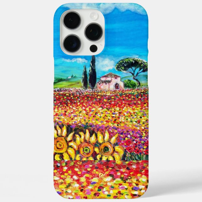 Coques Case-Mate iPhone FLORE EN TOSCANE/ Champs, Pépites et tournesols (Verso)