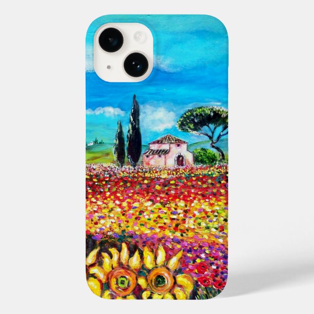 Coques Case-Mate iPhone FLORE EN TOSCANE/ Champs, Pépites et tournesols (Verso)