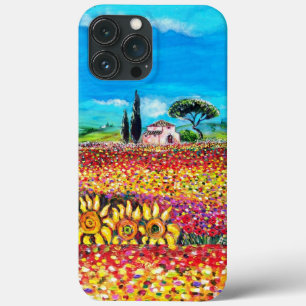 Etui iPhone 13 Pro Max FLORE EN TOSCANE/ Champs, Pépites et tournesols